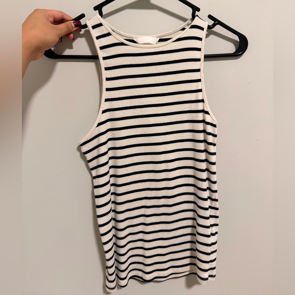 H&M Black and White Striped Tank Top